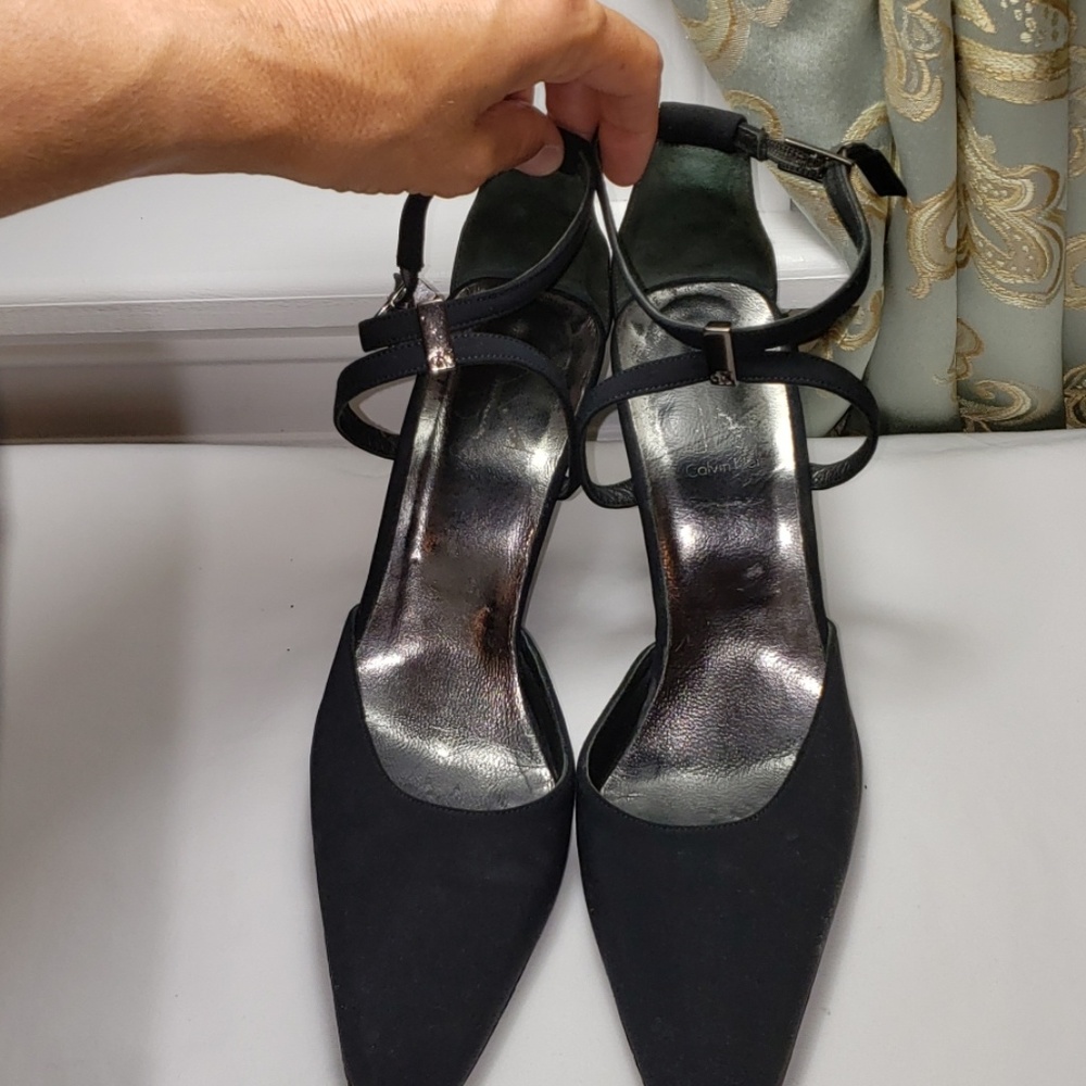 CK Calvin Klein 7.5.Black Stappy Heels